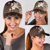 Samoa Siapo Pattern With Brown Hibiscus Classic Cap LT05 - Polynesian Pride