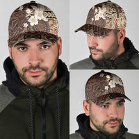 Samoa Siapo Pattern With Brown Hibiscus Classic Cap LT05 - Polynesian Pride