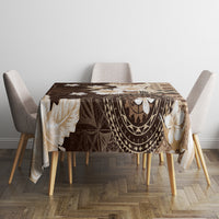 Samoa Siapo Pattern With Brown Hibiscus Tablecloth