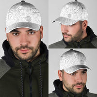 Samoa Siapo Pattern With White Hibiscus Classic Cap LT05 - Polynesian Pride
