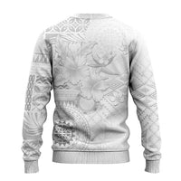Samoa Siapo Pattern With White Hibiscus Ugly Christmas Sweater LT05 - Polynesian Pride