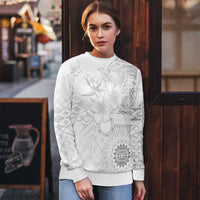 Samoa Siapo Pattern With White Hibiscus Ugly Christmas Sweater LT05 - Polynesian Pride