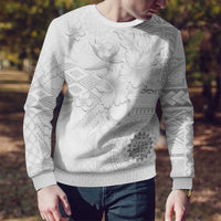 Samoa Siapo Pattern With White Hibiscus Ugly Christmas Sweater LT05 - Polynesian Pride