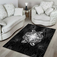 New Zealand Matariki Area Rug Maori Moko Black Galaxy LT05 - Polynesian Pride
