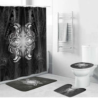 New Zealand Matariki Bathroom Set Maori Moko Black Galaxy LT05 Bathroom Set (4 pcs) Black - Polynesian Pride