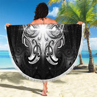 New Zealand Matariki Beach Blanket Maori Moko Black Galaxy LT05 - Polynesian Pride
