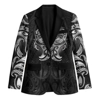 New Zealand Matariki Blazer Maori Moko Black Galaxy LT05 Unisex Black - Polynesian Pride