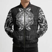 New Zealand Matariki Bomber Puffer Jacket Maori Moko Black Galaxy LT05 - Polynesian Pride