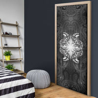 New Zealand Matariki Door Cover Maori Moko Black Galaxy