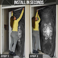 New Zealand Matariki Door Cover Maori Moko Black Galaxy