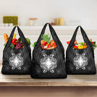 New Zealand Matariki Grocery Bag Maori Moko Black Galaxy LT05 3-pack One Size Black - Polynesian Pride