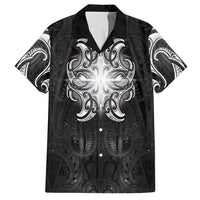 New Zealand Matariki Hawaiian Shirt Maori Moko Black Galaxy