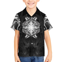 New Zealand Matariki Hawaiian Shirt Maori Moko Black Galaxy