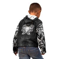 New Zealand Matariki Kid Hoodie Maori Moko Black Galaxy LT05 - Polynesian Pride