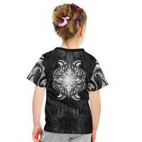 New Zealand Matariki Kid T Shirt Maori Moko Black Galaxy LT05 - Polynesian Pride