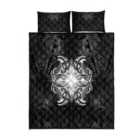 New Zealand Matariki Quilt Bed Set Maori Moko Black Galaxy LT05 - Polynesian Pride