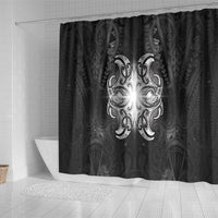 New Zealand Matariki Shower Curtain Maori Moko Black Galaxy LT05 - Polynesian Pride