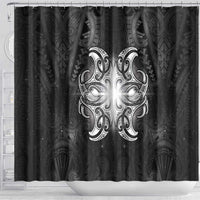 New Zealand Matariki Shower Curtain Maori Moko Black Galaxy LT05 - Polynesian Pride