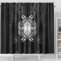New Zealand Matariki Shower Curtain Maori Moko Black Galaxy LT05 - Polynesian Pride