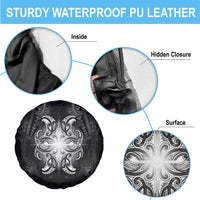 New Zealand Matariki Spare Tire Cover Maori Moko Black Galaxy LT05 - Polynesian Pride
