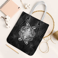 New Zealand Matariki Tote Bag Maori Moko Black Galaxy LT05 White Strap One Size Black - Polynesian Pride
