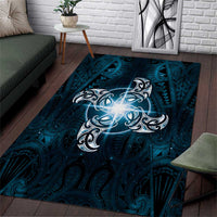 New Zealand Matariki Waita Area Rug Maori Moko Dark Blue Galaxy LT05 Blue - Polynesian Pride
