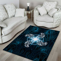 New Zealand Matariki Waita Area Rug Maori Moko Dark Blue Galaxy LT05 - Polynesian Pride