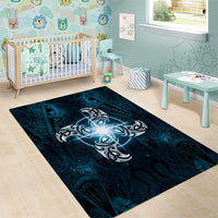 New Zealand Matariki Waita Area Rug Maori Moko Dark Blue Galaxy LT05 - Polynesian Pride