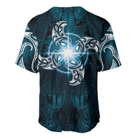 New Zealand Matariki Waita Baseball Jersey Maori Moko Dark Blue Galaxy LT05 - Polynesian Pride