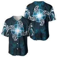 New Zealand Matariki Waita Baseball Jersey Maori Moko Dark Blue Galaxy LT05 - Polynesian Pride