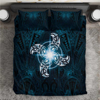 New Zealand Matariki Waita Bedding Set Maori Moko Dark Blue Galaxy LT05 Blue - Polynesian Pride
