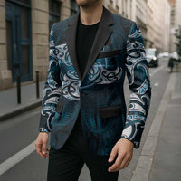 New Zealand Matariki Waita Blazer Maori Moko Dark Blue Galaxy LT05 - Polynesian Pride