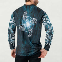 New Zealand Matariki Waita Button Sweatshirt Maori Moko Dark Blue Galaxy LT05 - Polynesian Pride