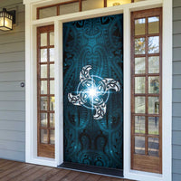 New Zealand Matariki Waita Door Cover Maori Moko Dark Blue Galaxy