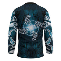 New Zealand Matariki Waita Hockey Jersey Maori Moko Dark Blue Galaxy LT05 - Polynesian Pride