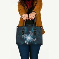 New Zealand Matariki Waita Leather Bag Maori Moko Dark Blue Galaxy LT05 - Polynesian Pride