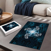 New Zealand Matariki Waita Puzzle Maori Moko Dark Blue Galaxy LT05 - Polynesian Pride