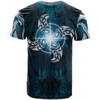 New Zealand Matariki Waita T Shirt Maori Moko Dark Blue Galaxy LT05 - Polynesian Pride