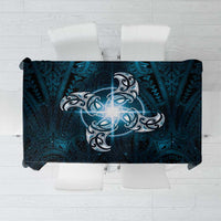 New Zealand Matariki Waita Tablecloth Maori Moko Dark Blue Galaxy LT05 Blue - Polynesian Pride