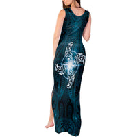 New Zealand Matariki Waita Tank Maxi Dress Maori Moko Dark Blue Galaxy LT05 - Polynesian Pride