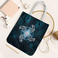 New Zealand Matariki Waita Tote Bag Maori Moko Dark Blue Galaxy LT05 White Strap One Size Blue - Polynesian Pride