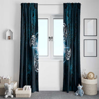 New Zealand Matariki Waita Window Curtain Maori Moko Dark Blue Galaxy LT05 - Polynesian Pride