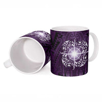 New Zealand Matariki Waipunarangi Ceramic Mug Maori Moko Purple Galaxy LT05 - Polynesian Pride