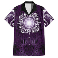 New Zealand Matariki Waipunarangi Family Matching Mermaid Dress and Hawaiian Shirt Maori Moko Purple Galaxy