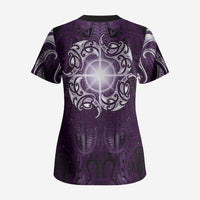 New Zealand Matariki Waipunarangi Scrub Top Maori Moko Purple Galaxy LT05 - Polynesian Pride
