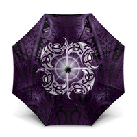 New Zealand Matariki Waipunarangi Umbrella Maori Moko Purple Galaxy LT05 One Size Folded 11.42 inch Opened Diameter 37.4 inch Purple - Polynesian Pride