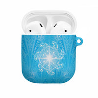 New Zealand Matariki Waiti AirPods Case Maori Moko Cyan Galaxy LT05 Cyan - Polynesian Pride