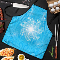 New Zealand Matariki Waiti Apron Maori Moko Cyan Galaxy LT05 Cyan - Polynesian Pride