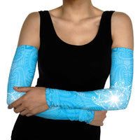 New Zealand Matariki Waiti Arm Sleeves Maori Moko Cyan Galaxy LT05 - Polynesian Pride
