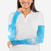New Zealand Matariki Waiti Arm Sleeves Maori Moko Cyan Galaxy LT05 - Polynesian Pride